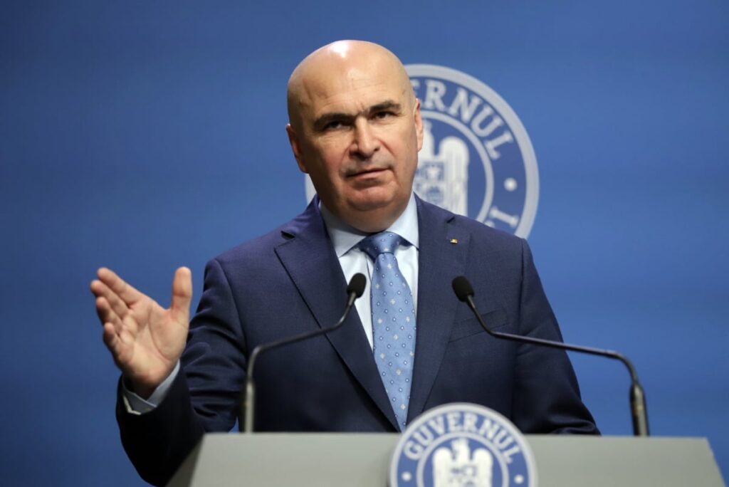 Ilie Bolojan în timpul unei conferințe la Guvern