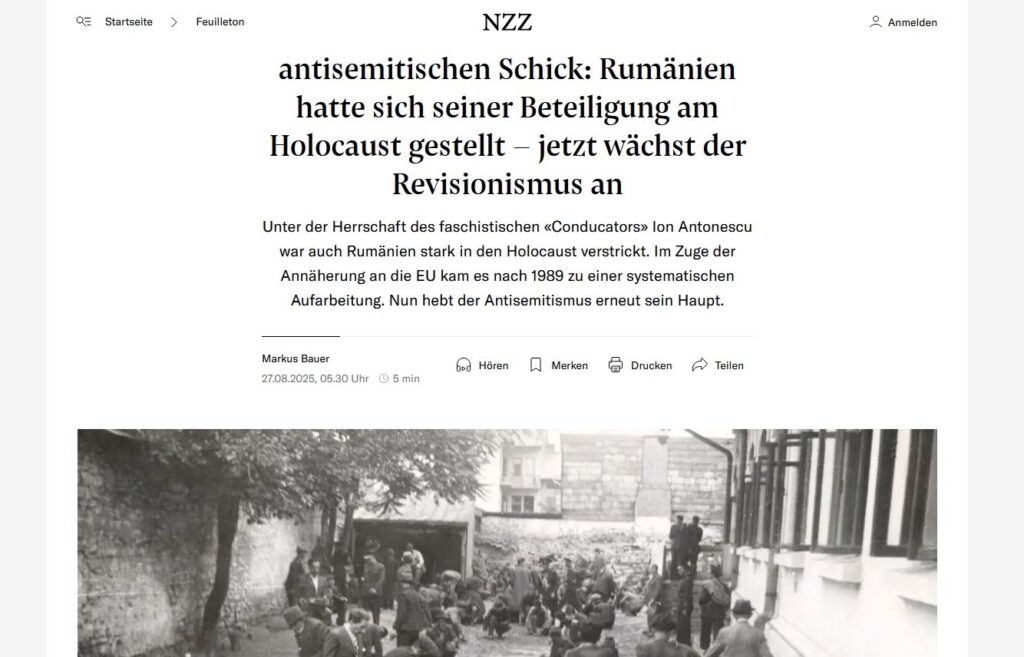 Presa elvețiană: Antisemitism "cool", noua modă în România