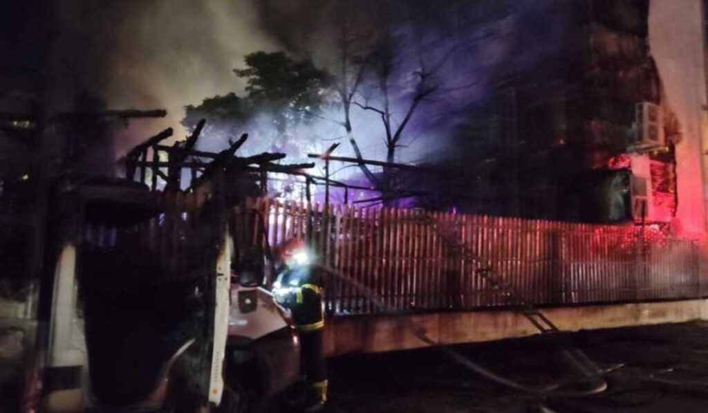 Incendiu la un restaurant din Galați. Foto ISU Galați