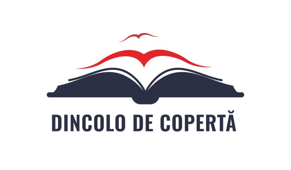 Logo-ul Dincolo de copertă, pe fundal alb