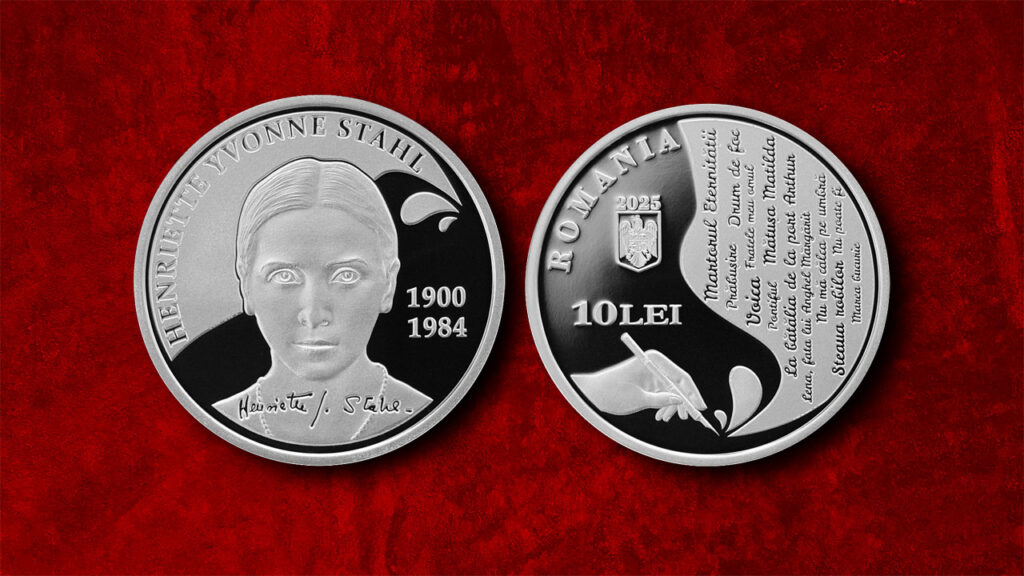 Monedă de argint emisă la 125 de ani de la nașterea Henriettei Yvonne Stahl