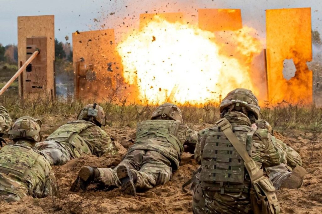 Soldați americani participă la exericițiul Verboom din Adazi, Letonia, 28 octombrie 2023