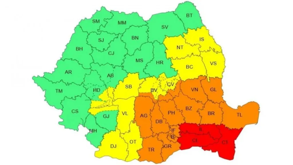 Cod ROȘU de ploi torențiale în România! Iată lista județelor afectate