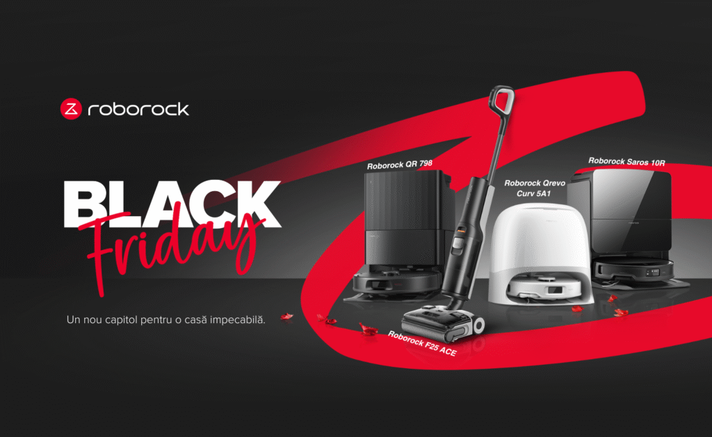 Roborock dă startul celor mai mari reduceri de până acum de Black Friday în perioada 30 octombrie – 12 noiembrie Roborock dă startul celor mai mari reduceri de până acum de Black Friday în perioada 30 octombrie - 12 noiembrie