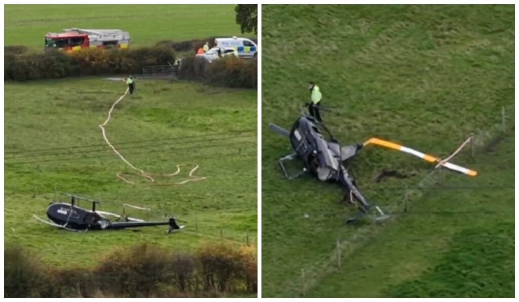 Un elicopter s-a prăbușit la scurt timp după decolare, în Anglia: bilanțul victimelor Un elicopter care s-a prăbușit