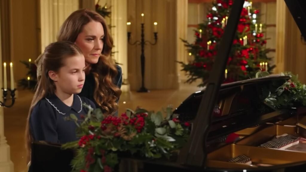 Crăciun cu Emoție la Casa Regală Britanică. Catherine, prințesa de Wales, și fiica sa, duet la pian