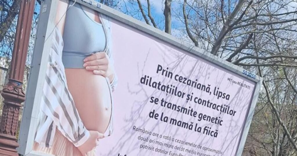 Colegiul Medicilor atrage atenția asupra informațiilor despre cezariană de pe panourile din București: „Sunt lipsite de fundament științific”
