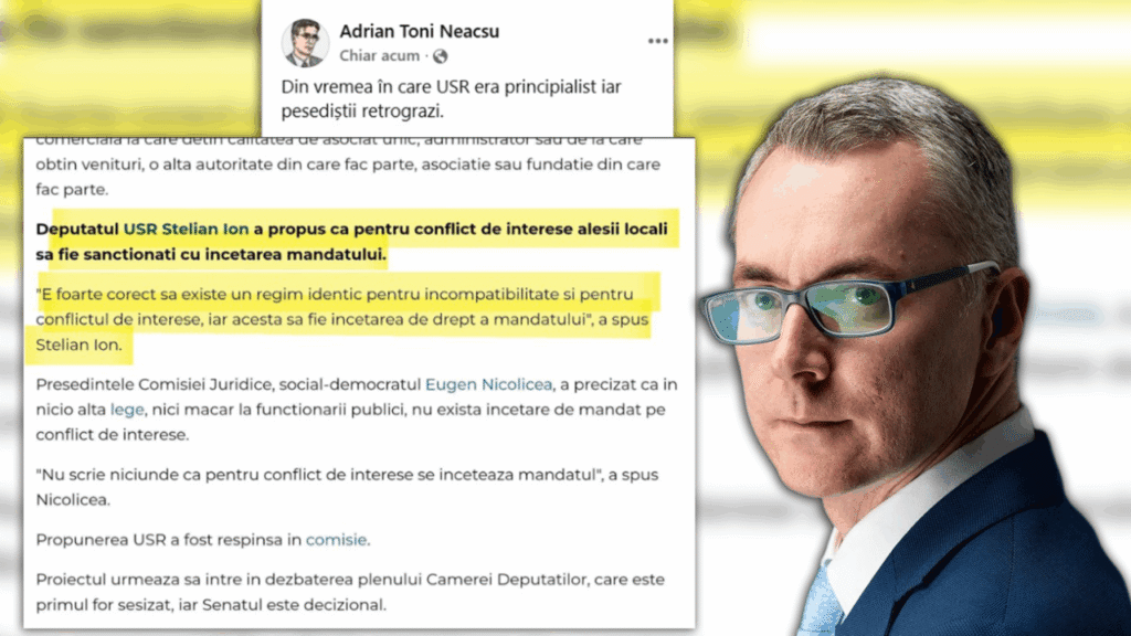 "Stelian Ion Solicită Încetarea Mandatului Aleșilor pentru Conflict de Interese, USR Denunță Dosar Politic"