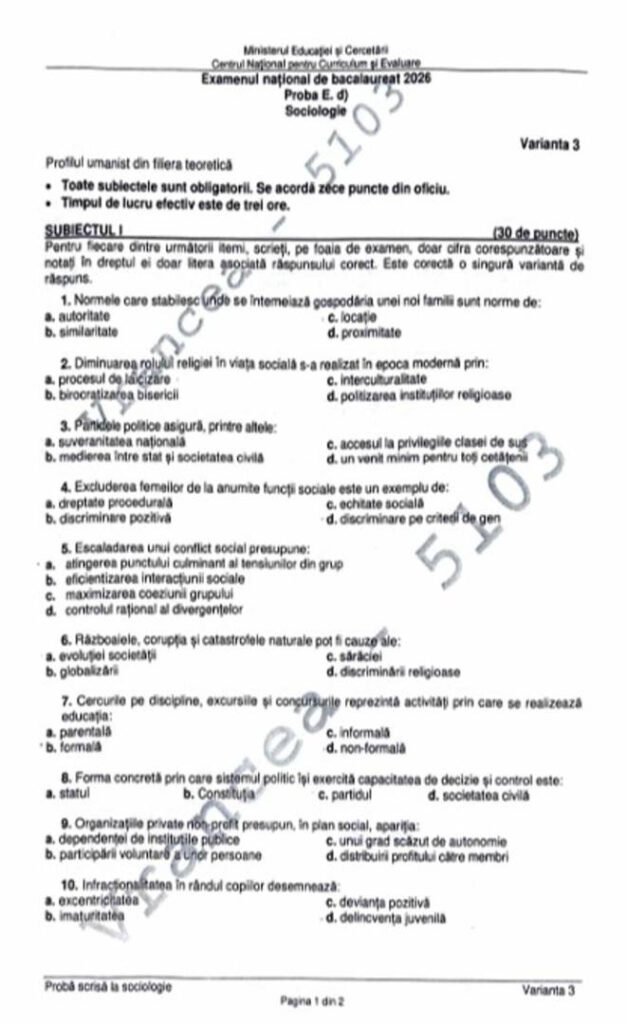 "Probele de Bacalaureat 2026: Ghid Complet pentru Sociologie, Filosofie, Psihologie, Logică și Economie"