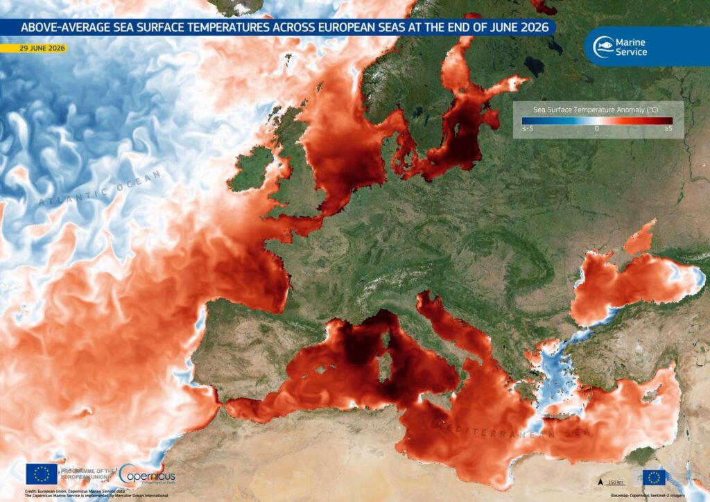 Oceanele ating temperaturi record: implicațiile pentru valurile de căldură din Europa "Oceanele ating temperaturi record: Impactul asupra valurilor de căldură din Europa"