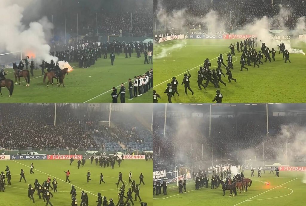 Violente între fani și poliție la un meci de cupă în Germania. Zeci de răniți Violență între fani și poliție în Germania: Zeci de răniți la meciul de cupă