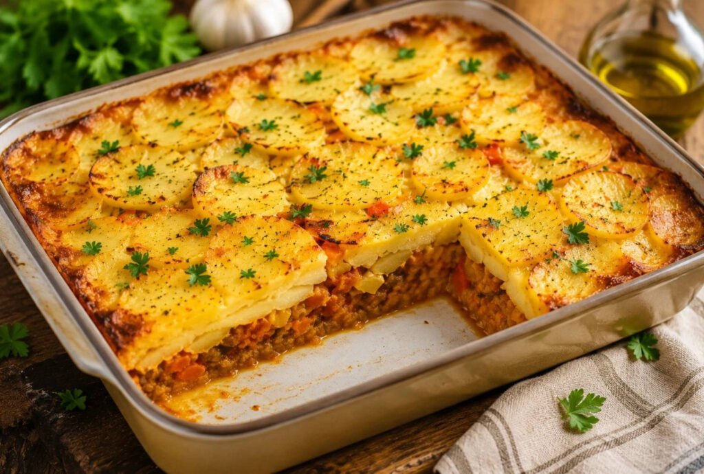 Musaca de post cu cartofi și linte: o rețetă delicioasă și sănătoasă fără carne "Musaca de Post cu Cartofi și Linte: Rețetă Delicioasă și Sănătoasă Fără Carne"