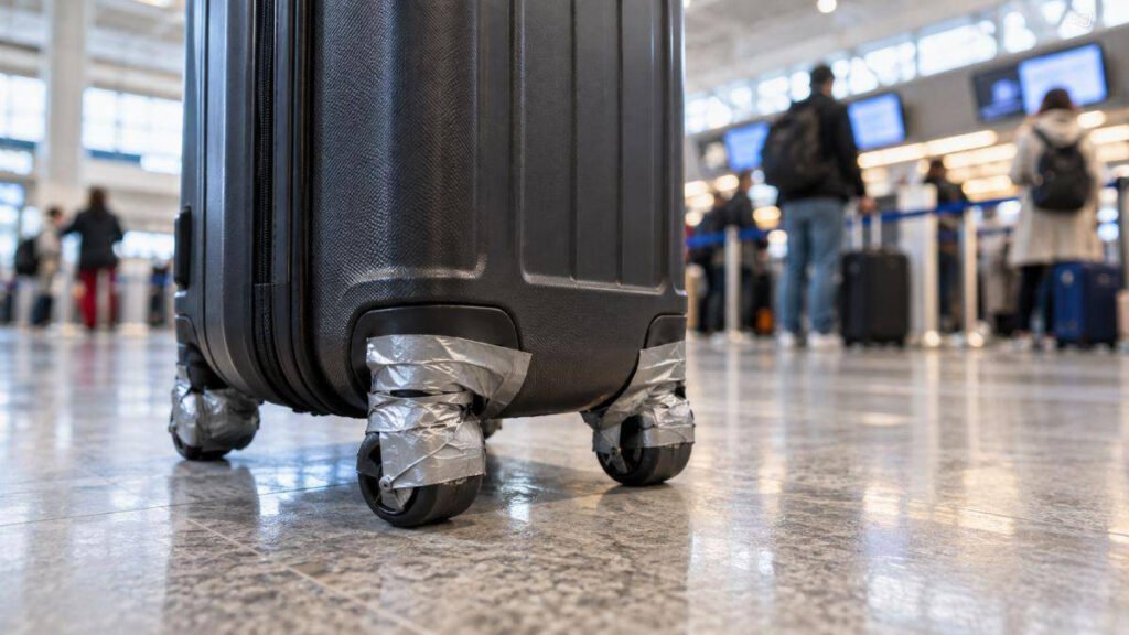 "Trucul viral cu bandă adezivă pentru roțile bagajului de vacanță: Cum funcționează și cum te ajută?"